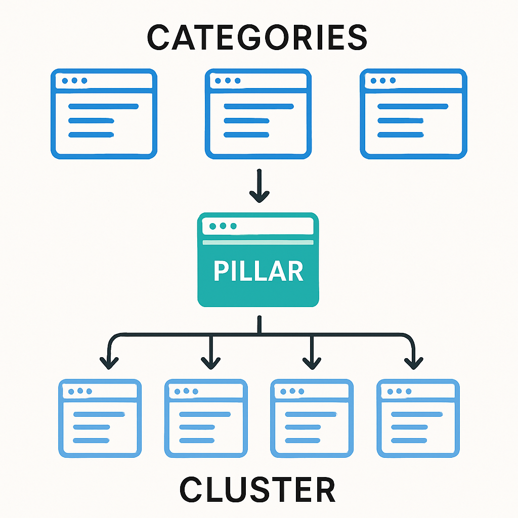 Finding the right Categories and landing pages using pillars and clusters-1