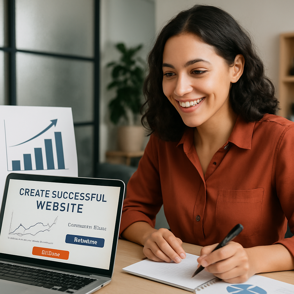a woman creating successful website that drive conversion-1