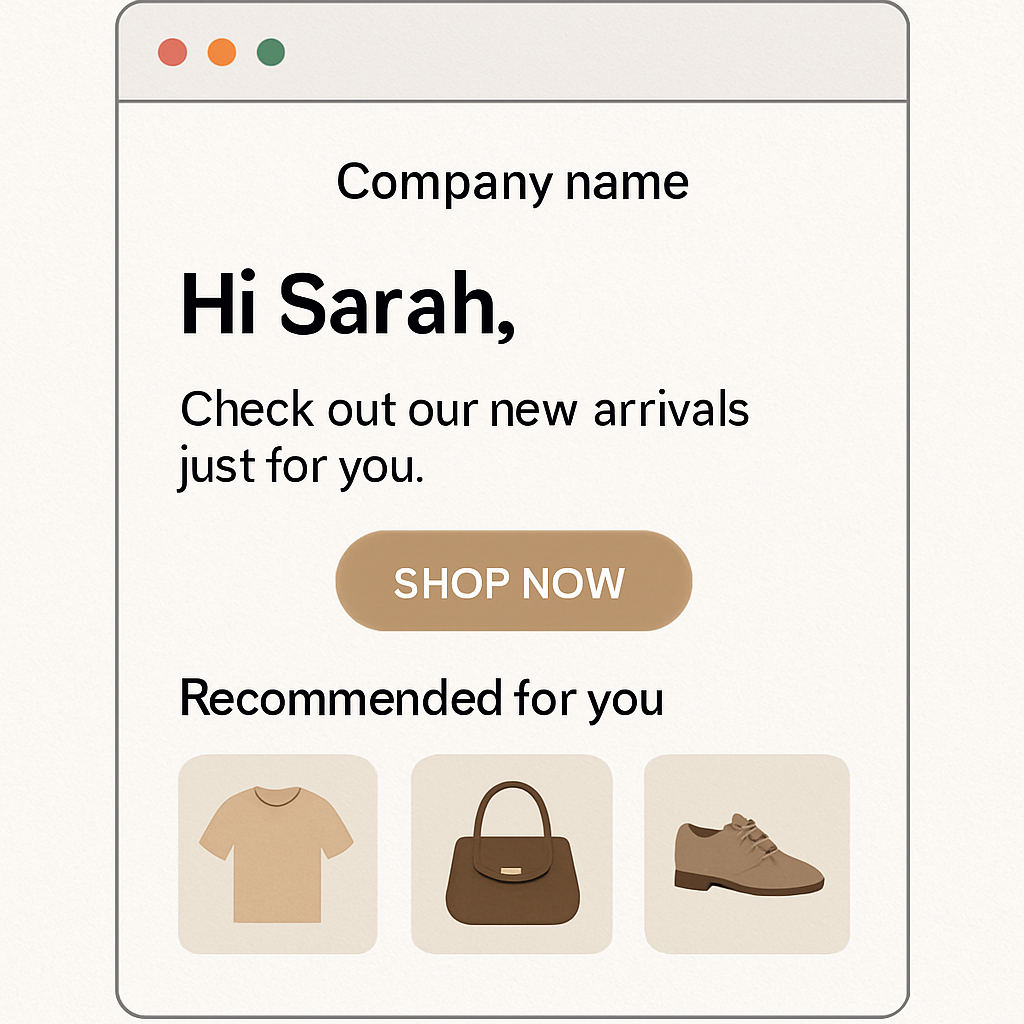 an email with someones name in it that is from a brand showing the personaliation of marketing-1