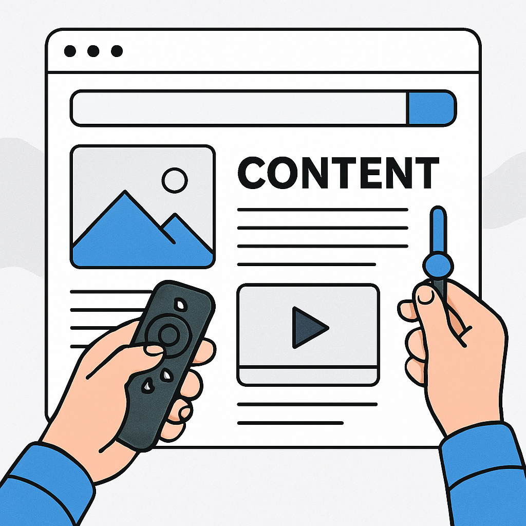 being in control of content when using a website