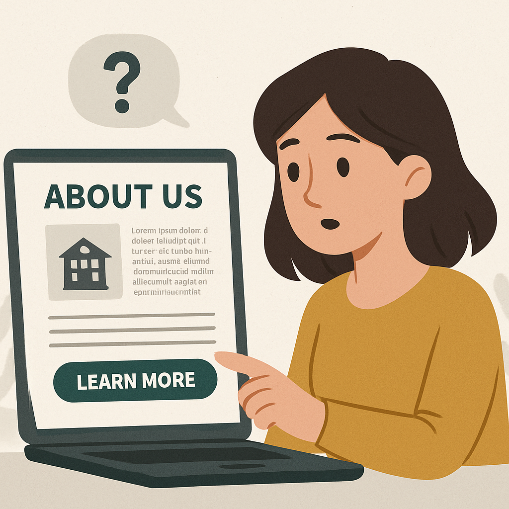 customer wanting to learn more about a business on a website