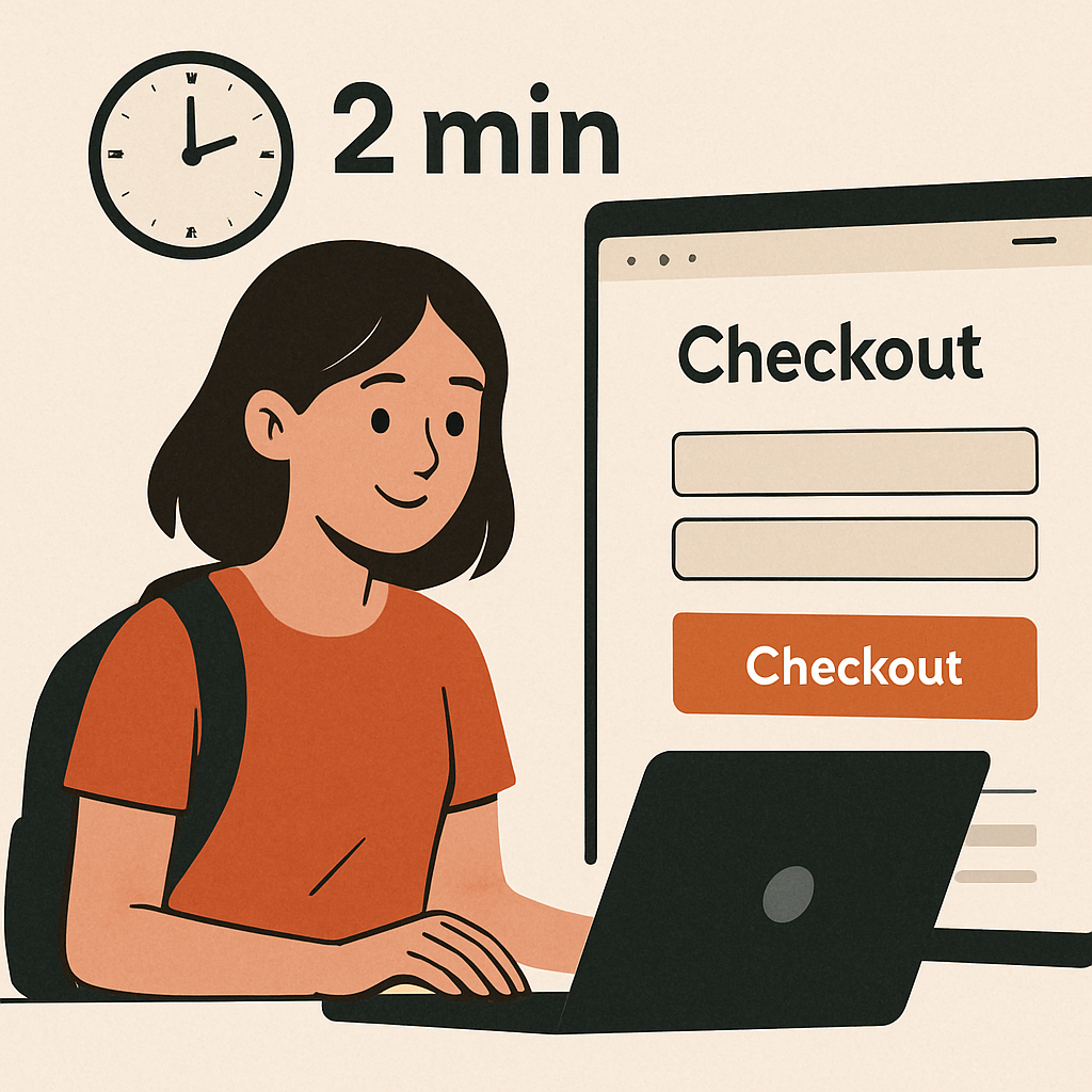 digitalart Student gets to checkout within 2 minutes on website