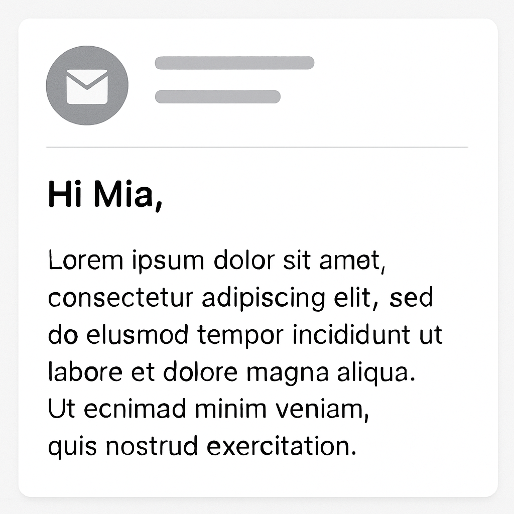 email with the opening hi mia-1