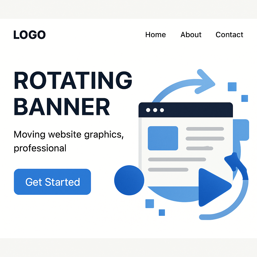 roataing banner on a website moving website graphics professional
