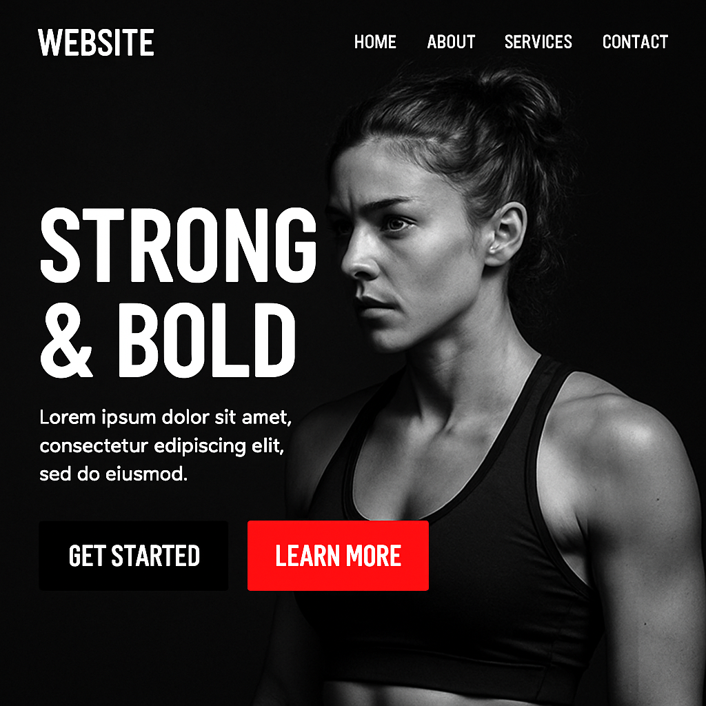 werbsite with strong visuals and high contrast buttons